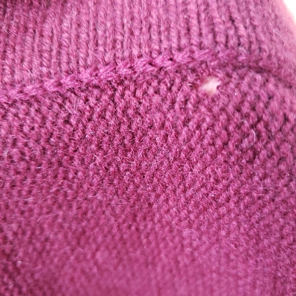 Herve Leger Paris burgundy wine cashmere unique cardigan long front crop back - Picture 9 of 9